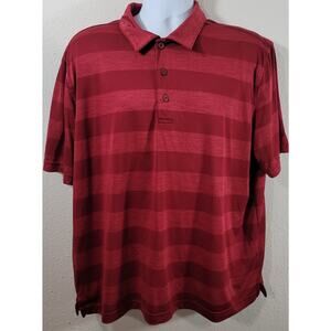 George Burgundy Striped Polo Shirt XL Lightweight Soft Stretchy Short Sleeves